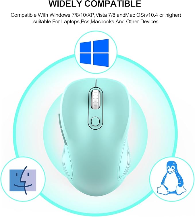 WisFox 2.4G Wireless Mouse for Laptop, Ergonomic Computer Mouse - Image 7