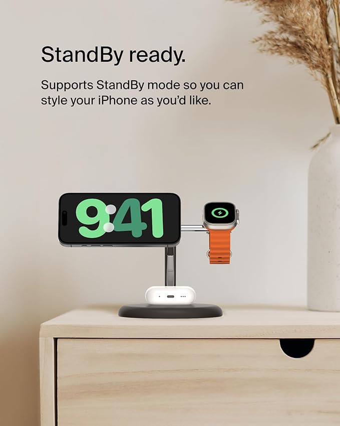 Belkin MagSafe-Compatible 3-in-1 Wireless Charger Stand 15W - Image 8