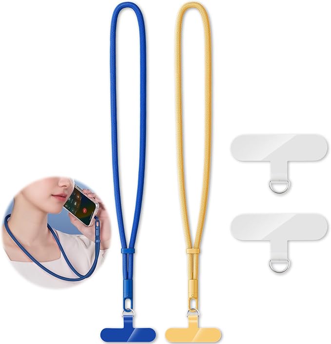 2 Pack Phone Lanyard, 2×Phone Neck Strap, 4×Tether Tabs, Universal Cell Phone by KITANIS