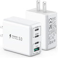 40W USB C Charger, 4-Port USB C Charger Block Fast Charging Block PD+QC Wall by SCCVEE