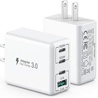 40W USB C Charger, 4-Port USB C Charger Block Fast Charging Block PD+QC Wall by SCCVEE