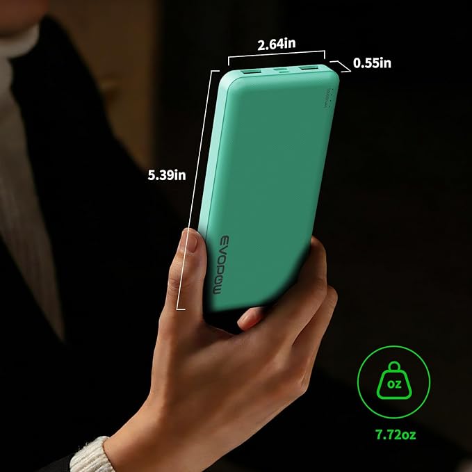 2-Pack Portable Charger, Slimmer 10000mAh Power Bank, USB C in&Out Fast - Image 2