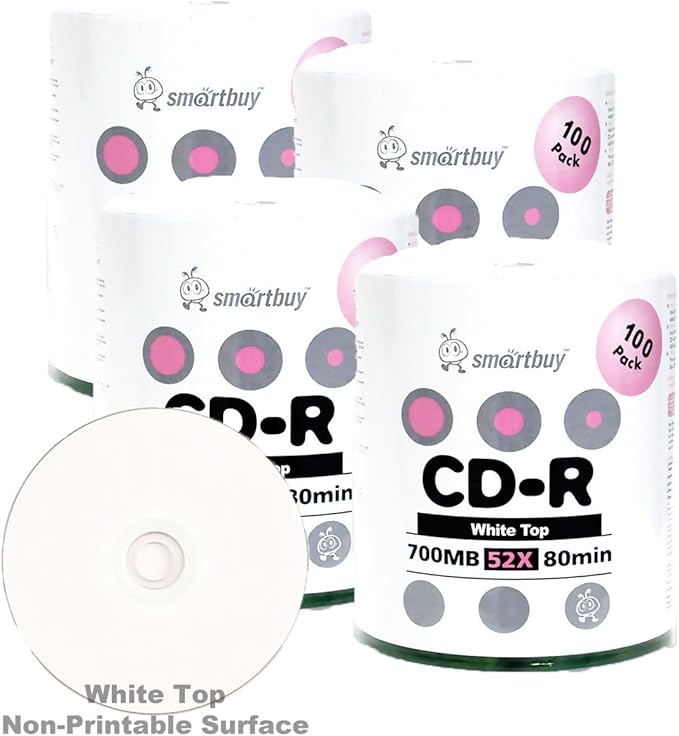 Smartbuy 700mb/80min 52x CD-R White Top Blank Video Recordable Media Disc - Image 2