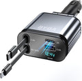 Fast Charger 4 in 1 Retractable Car Charger 69W by BYDA