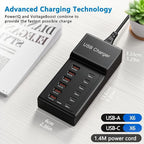 Multi USB Charger USB C Charging Station Block 50W 12 Ports Multiple USB C Hub - Image 5
