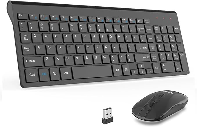 LeadsaiL Wireless Keyboard and Mouse Combo, Wireless USB Mouse and Computer by LeadsaiL