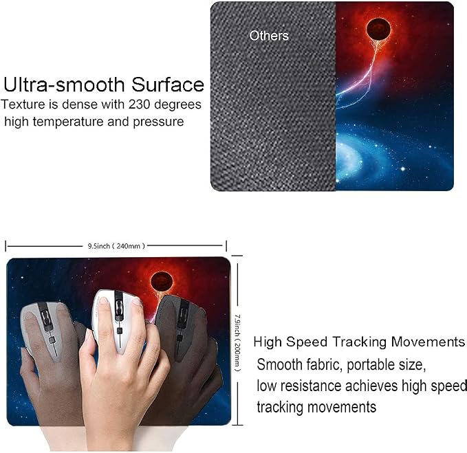 Cool Galaxy Mouse Pad, 9.5"x7.9"x0.12" Inch - Image 3