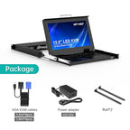 MT-VIKI Rack Mount KVM, 8 Port KVM VGA Switch w/15.6'' LCD Monitor, Mount into - Image 4