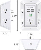 3-Sided Outlet Extender with Night Light - Image 7