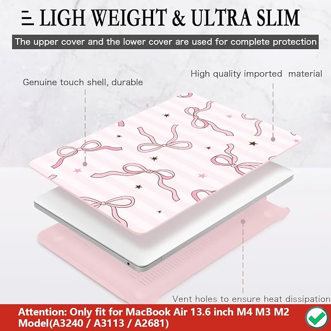 CISSOOK Compatible with MacBook Air 13.6 inch Case 2025 2024 2023 2022 Release - Image 2