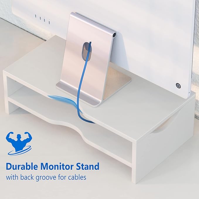 Zimilar Monitor Stand Riser, 2 Tiers Laptop Computer Monitor Riser - Image 4