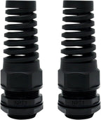 LeMotech 2Pcs NPT 1" IP68 Waterproof Cable Gland Flex Spiral Strain Relief by LeMotech