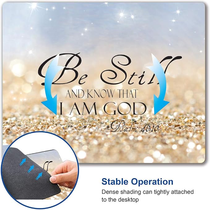 Christian Bible Verses Square Waterproof Mouse Pad Non-Slip Rubber Base - Image 6