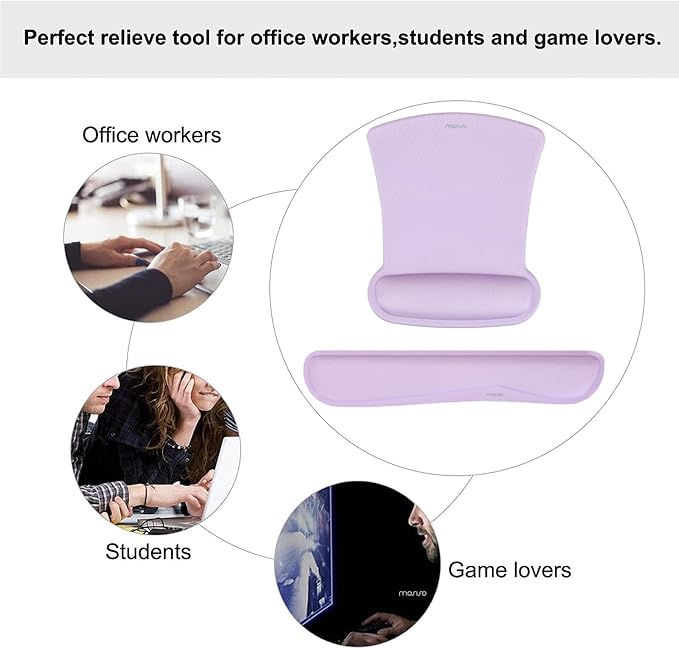 MOSISO Wrist Rest Support for Mouse Pad & Keyboard Set, Ergonomic Mousepad - Image 6