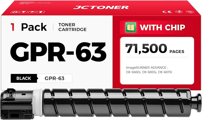 GPR-63 GPR63 Black Toner Cartridge 1-Pack by JCTONER