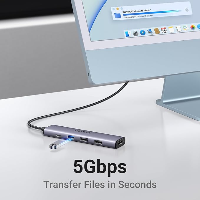 UGREEN Revodok 105 USB C Hub 5 in 1 Multiport Adapter 4K HDMI, 100W Power - Image 4