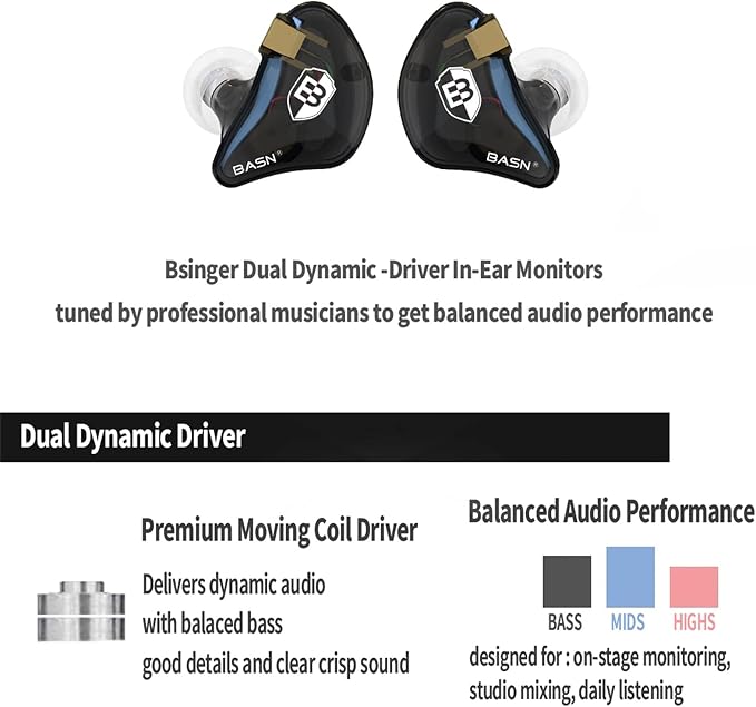BASN Bsinger PRO in Ear Monitor Headphones - Image 2