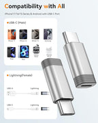 Temdan 4 Pack Lightning to USB C Adapter - Image 2