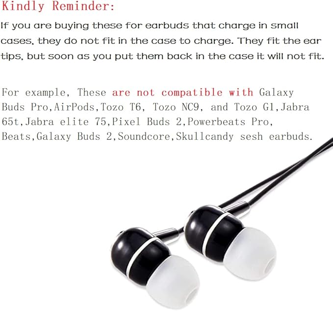 Earbud Replacement Tips Silicone Earbud Tips Ear Bud Covers Fit Most in-Ear - Image 5