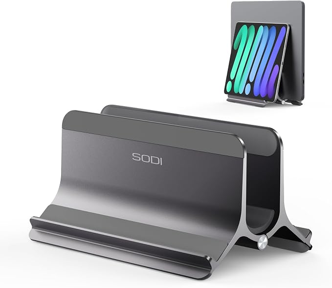 SODI Vertical Laptop Stand for Desk, Aluminum Laptop Holder Compatible by SODI