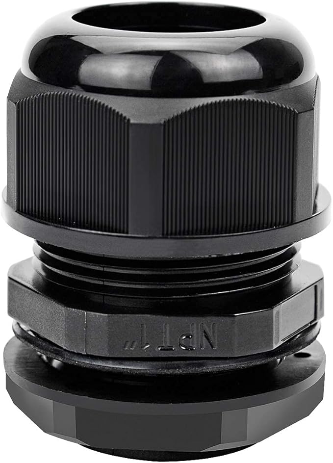 XHF 5 Pcs 1" IP68 Strain Relief Nylon Cord Grip Waterproof NPT Cable Glands by XHF