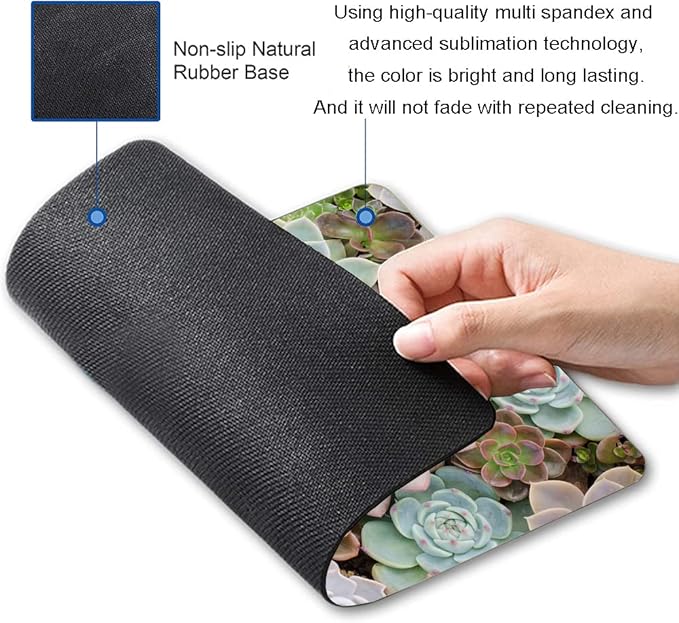 Cute Succulents Mouse Pad, Natural Plants Mousepad - Image 2