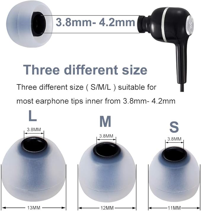 Earbud Tips Soft Silicone Earbuds Replacement Tips Fit - Image 5