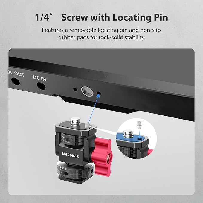 Mini Camera Monitor Mount with Cold Shoe, Aluminum Field Monitor Mount with - Image 5