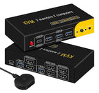 HDMI kvm Switch 2 Monitors 2 Computers Dual Monitor kvm Switch, 3*USB3.0&1*USB C by newiedkvm