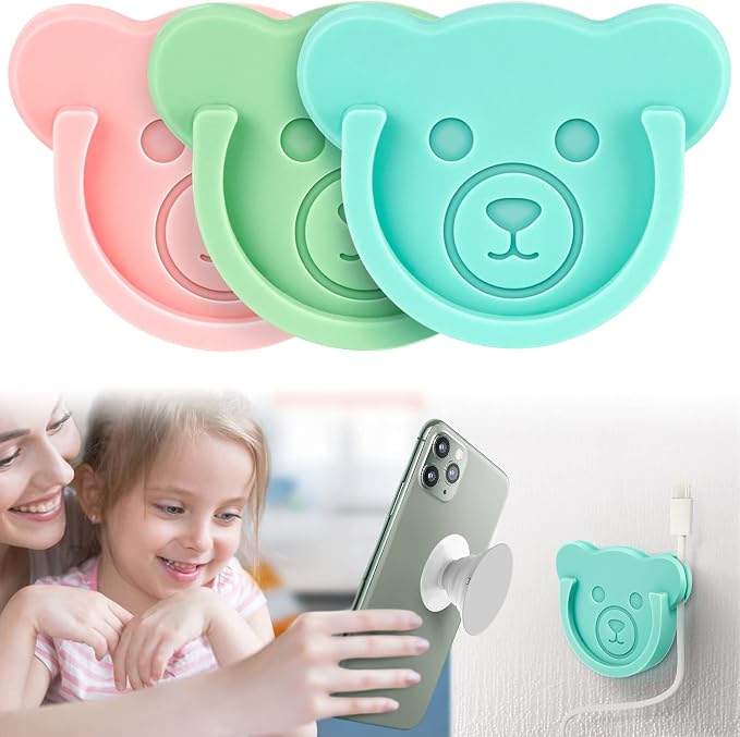 TOPGO Socket Car Mount for Phone Holder Cute Bear Style Silicone Grip Stand by TOPGO