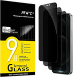 NEW'C 3 Pack Privacy for iPhone 12 Pro Max Screen Protector, Enhanced 28-Degree by NEWC