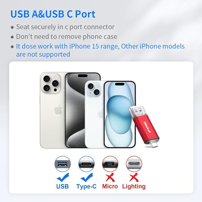 Thkailar 5 Pack 32GB Fat32 USB C Flash Drive OTG High Speed - Image 6