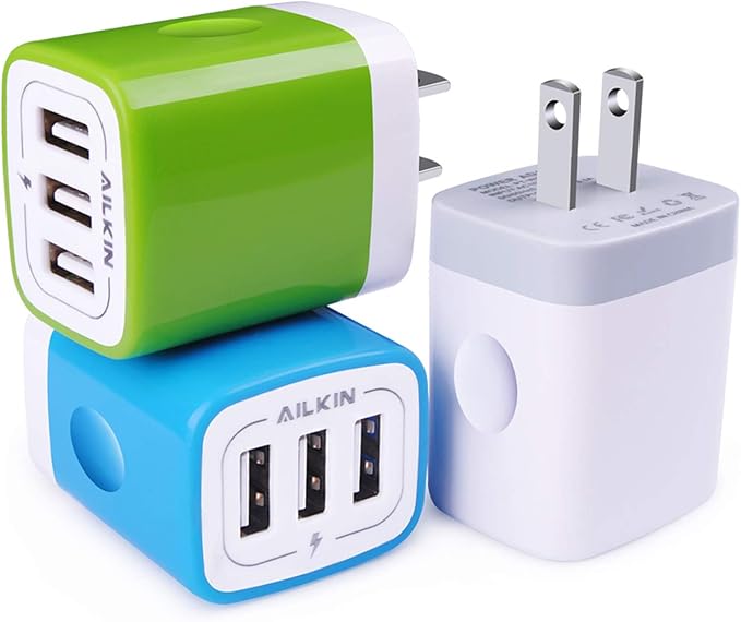 USB Plug-in Wall Charger, Charging Block, Kindle Fire, all USB Brick Base by AILKIN