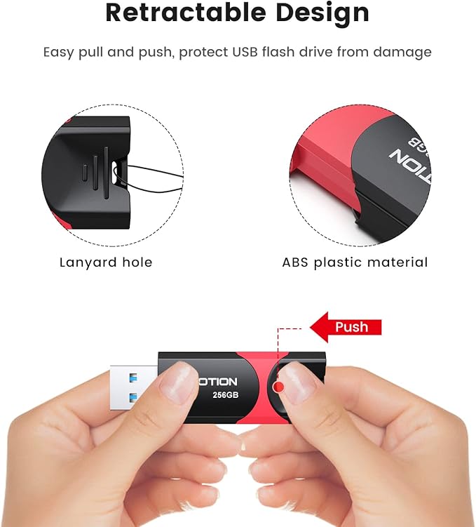 256 GB USB 3.0 Flash Drive KOOTION Flash Drive 3.0 Thumb Drive Retractable 256G - Image 2