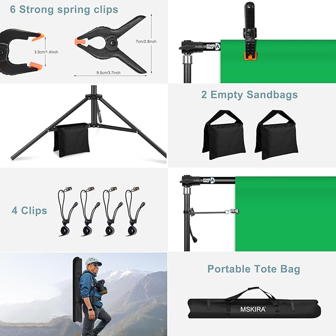 10.2x10Ft Heavy Duty Backdrop Stand, MSKIRA Adjustable Backdrop Support System - Image 4