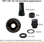 LeMotech 10Pcs NPT 3/8" IP68 Waterproof Cable Gland Flex Spiral Strain Relief - Image 3