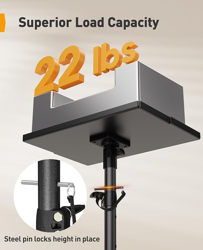 Perlegear Projector Stand Tripod, Portable Tall Projector Stand 90°Tilt - Image 2