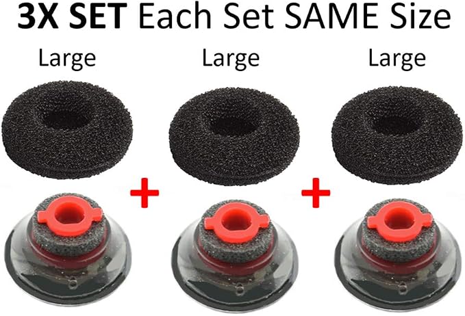 3X Ultra Comfort Eartips Ear Buds Replacement Earphone Ear Tips Kits Earpads - Image 8