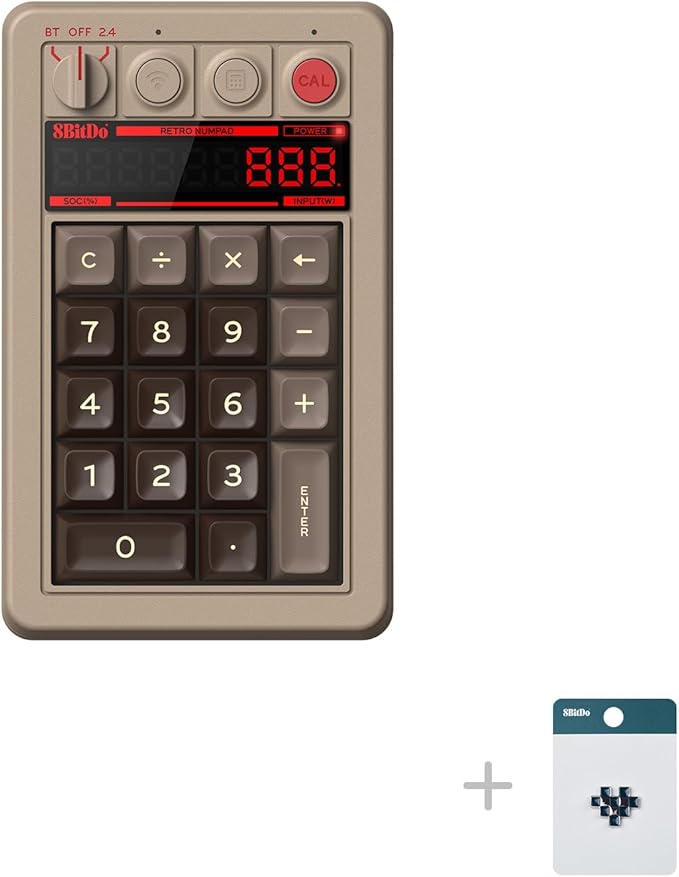 8Bitdo 18 Key Retro Mechanical Numpad, Supports PC & Standard Calculator Mode - Image 2