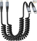 KIYODA USB Type C to Lightning Cable 3FT 2Pack, Coiled iPhone Charger Fast by KIYODA