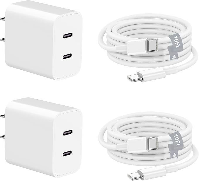 Charger for iPhone 16 15, Fast Dual Port USB C Charger Block, Double Type C by SpeedScope