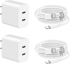 Charger for iPhone 16 15, Fast Dual Port USB C Charger Block, Double Type C by SpeedScope
