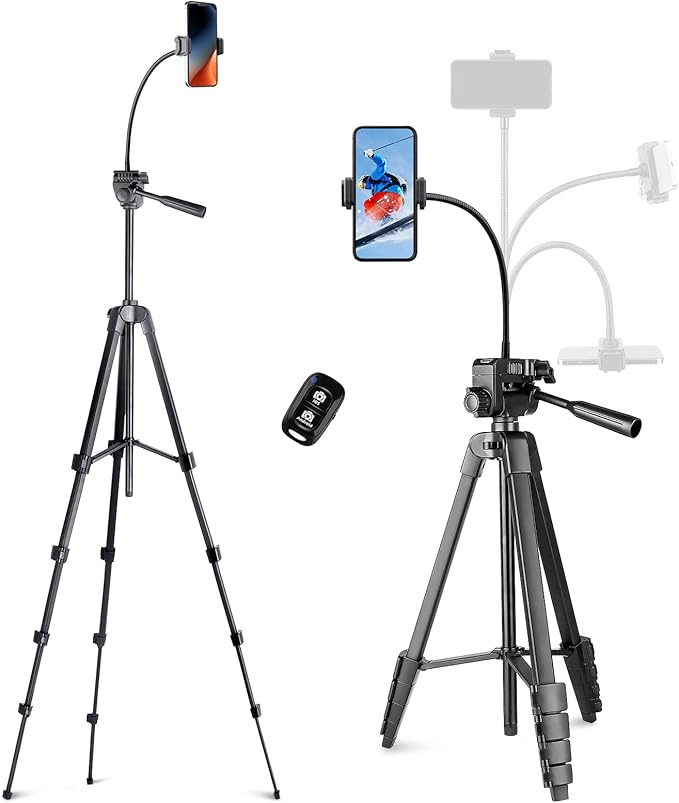 Aureday Phone Tripod, Wireless Remote and Phone Holder, Extendable Cell by Aureday