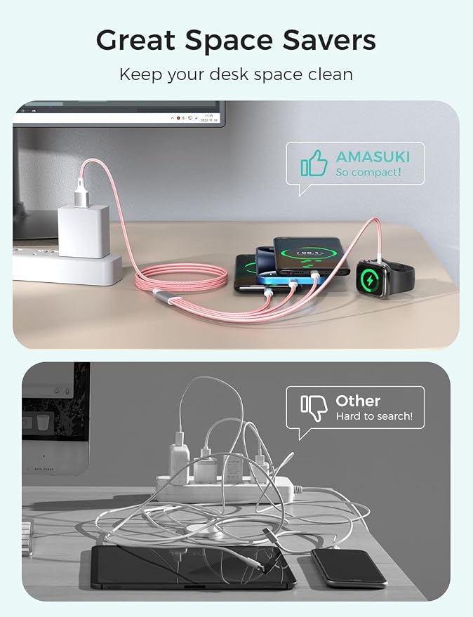 2Pack Travel Essentials Multi Charging Cable - Image 3