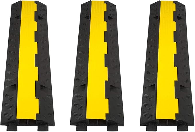 CXRCY Cable Ramp 3 Pack 2 Channel 11000lbs axle Capacity Floor Cord Cable by CXRCY