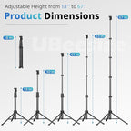 UBeesize 67" Phone Tripod & Selfie Stick, Camera Tripods Stand - Image 2