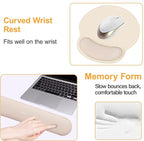 MOSISO Wrist Rest Support for Mouse Pad&Keyboard Set, Circle Curved Ergonomic - Image 4