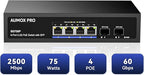 6 Port 2.5G PoE Switch, AUMOX PRO 4 Port 2.5G Network Unmanaged Switch by AUMOXPRO