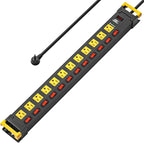 CRST 12 Outlets Long Power Strip, 9 FT Cord Metal Wall Mount Surge Protector by CRST