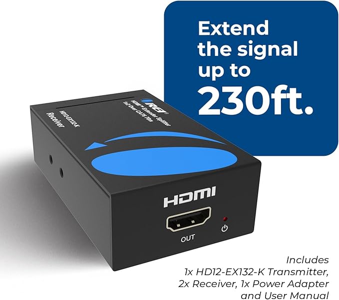 OREI 1X2 HDMI Extender Splitter Over Single CAT6/7 Cable Uncompressed 1080P - Image 7